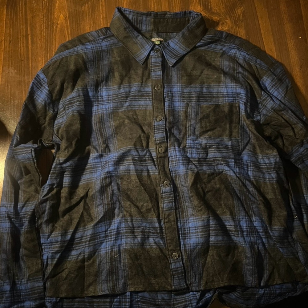 Wild Fable Black and Blue Plaid Shirt